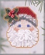 Mistletoe Santa 2003 - Beaded Cross Stitch Kit