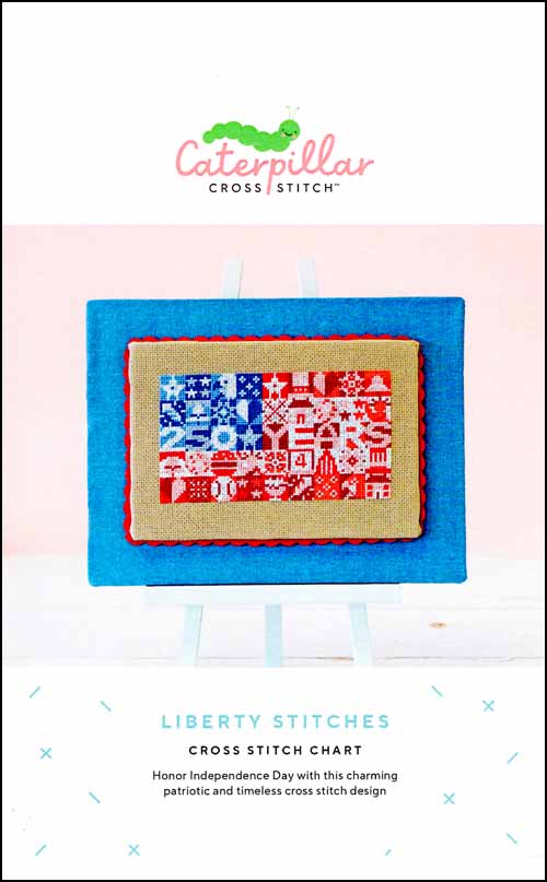 Liberty Stitches - Patriotic Cross Stitch Pattern, zoomed in. Select this picture to zoom back out.