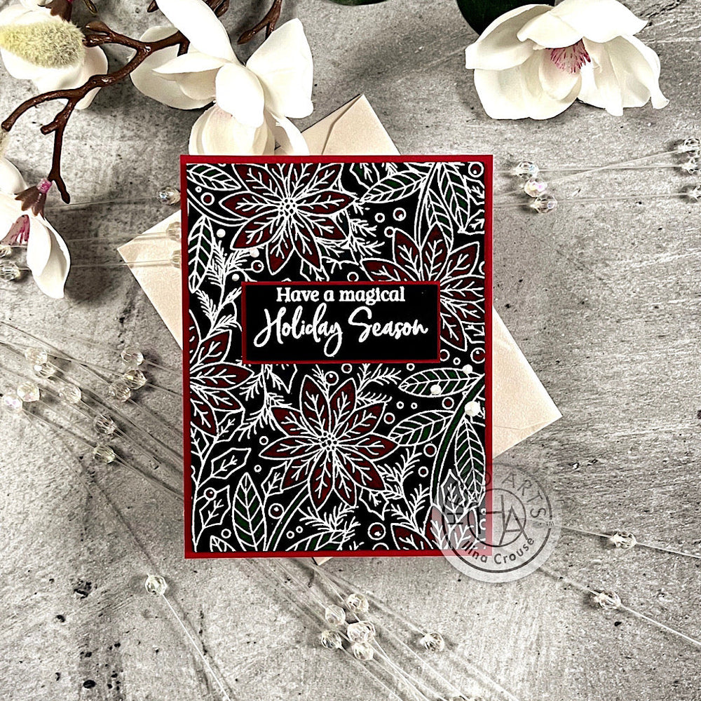 Poinsettia Flowers Bold Prints - Cling Stamp