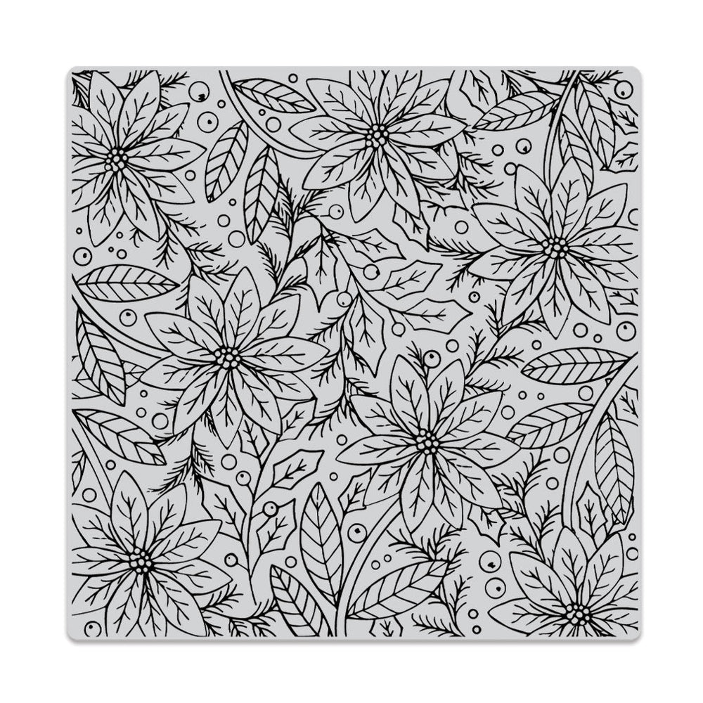 Poinsettia Flowers Bold Prints - Cling Stamp