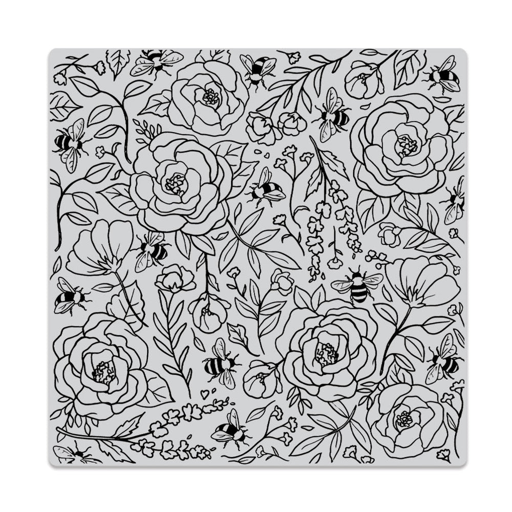 Flowers & Bees Bold Prints - Cling Stamp