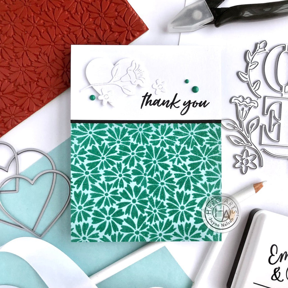 Heart-Shaped Daisies Bold Prints - Cling Stamp