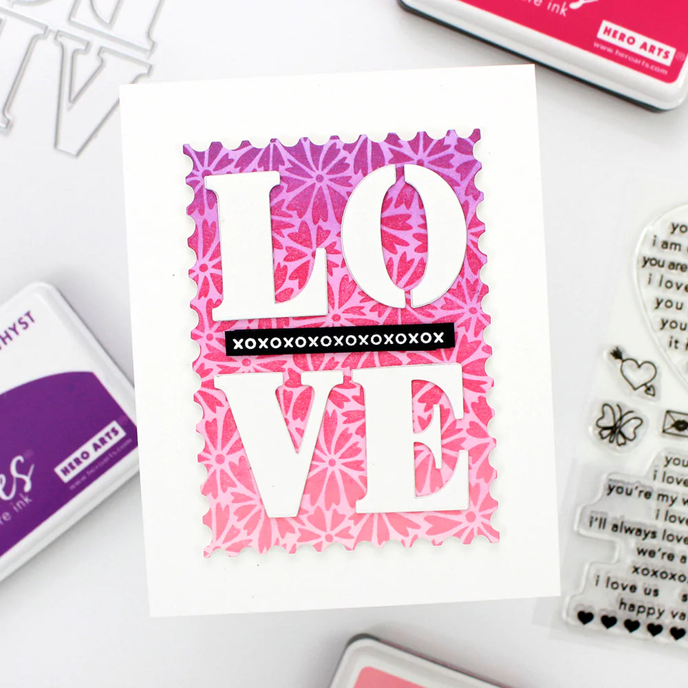 Heart-Shaped Daisies Bold Prints - Cling Stamp