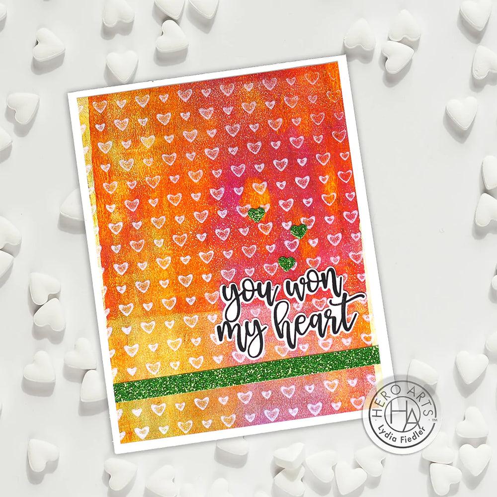 Mini Hearts Bold Prints - Cling Stamp