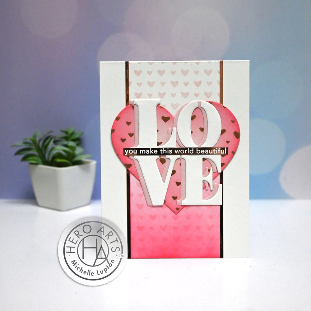 Mini Hearts Bold Prints - Cling Stamp