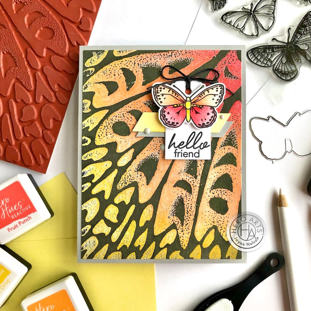 Abstract Butterfly Wing Background - Cling Stamp 