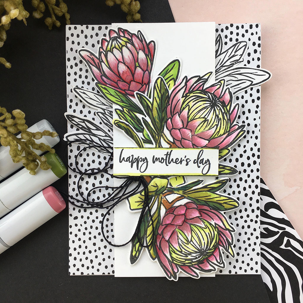 Protea Flowers - Clear Stamp