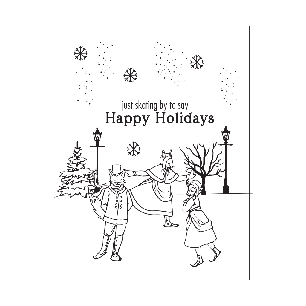 Victorian Ice Skaters - Clear Stamp Set