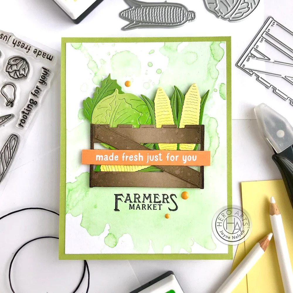 Cabbage Corn Crate Fancy Die - Craft Die