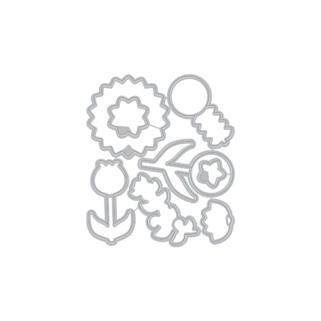 Line Art Flowers Frame Cuts - Craft Die