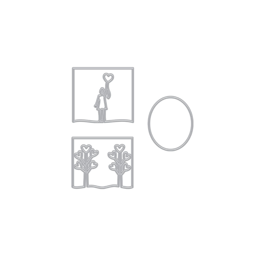 Looking Glass Girl with Balloon - Craft Die Set