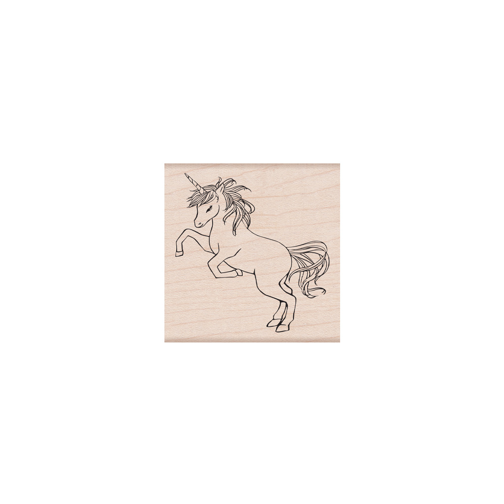Wild Unicorn - Wood Mounted Rubber Stamp