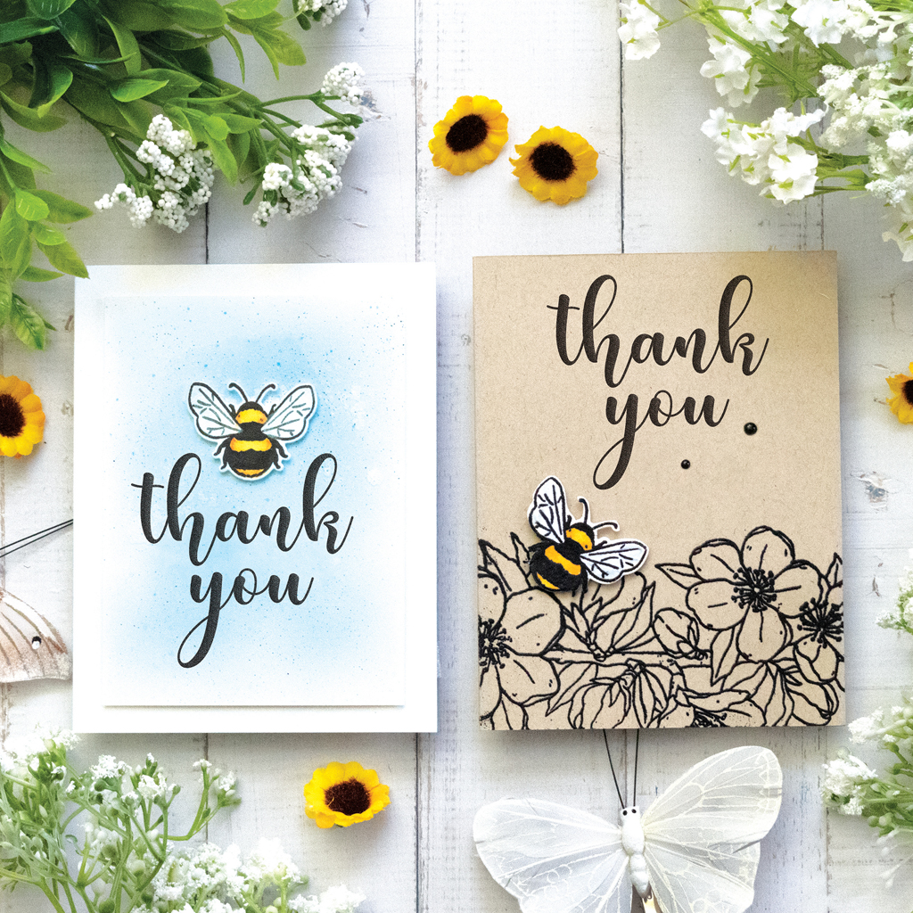 Script Thank You - Wood Mounted Rubber Stamp