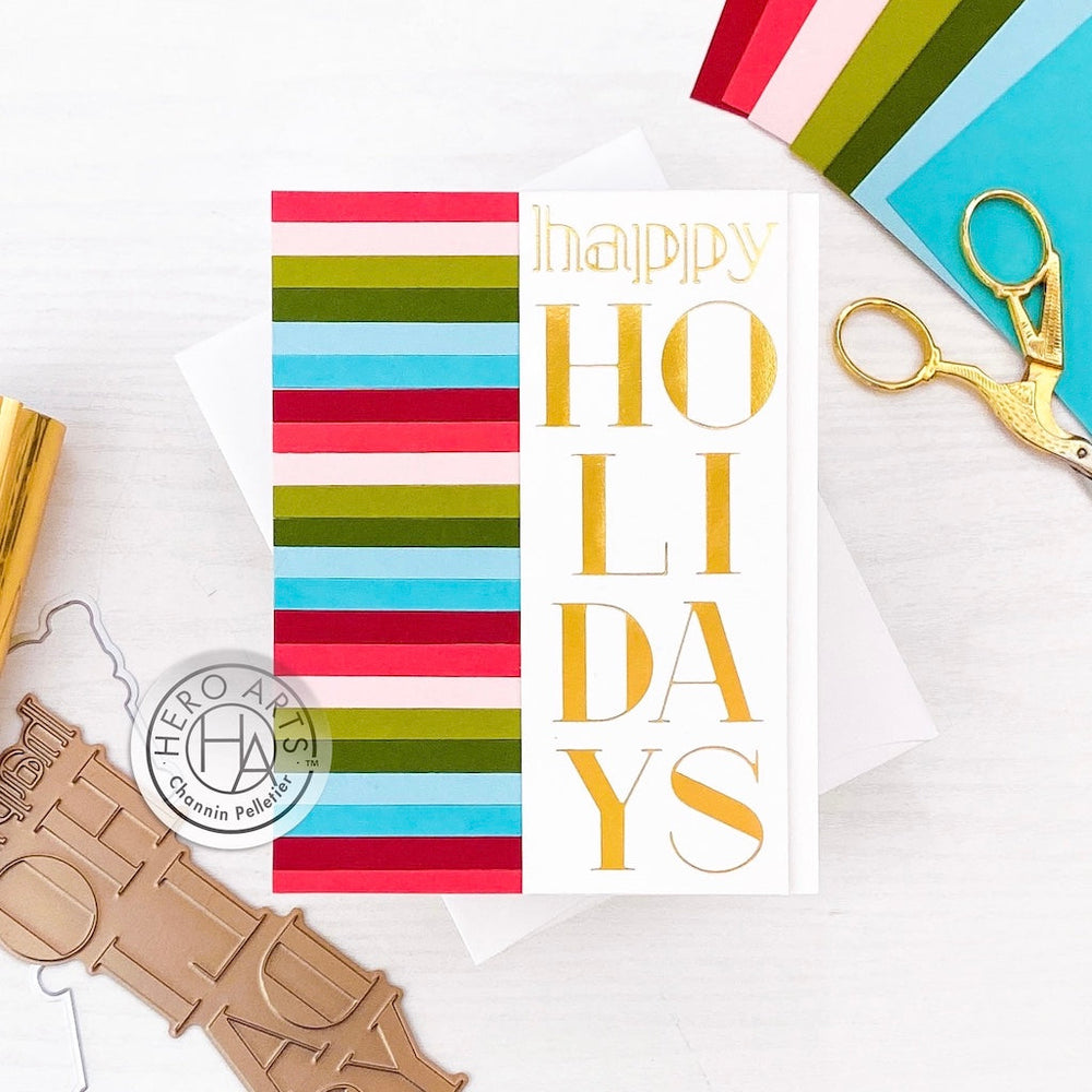 Stacked Happy Holidays - Hot Foil Plate And Die