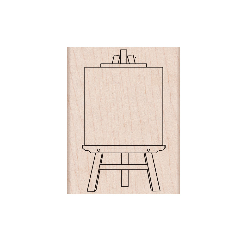 Painting Easel - Wood Mounted Rubber Stamp