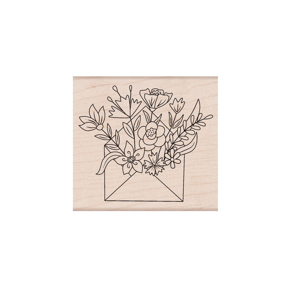 Floral Envelope - Rubber Stamp