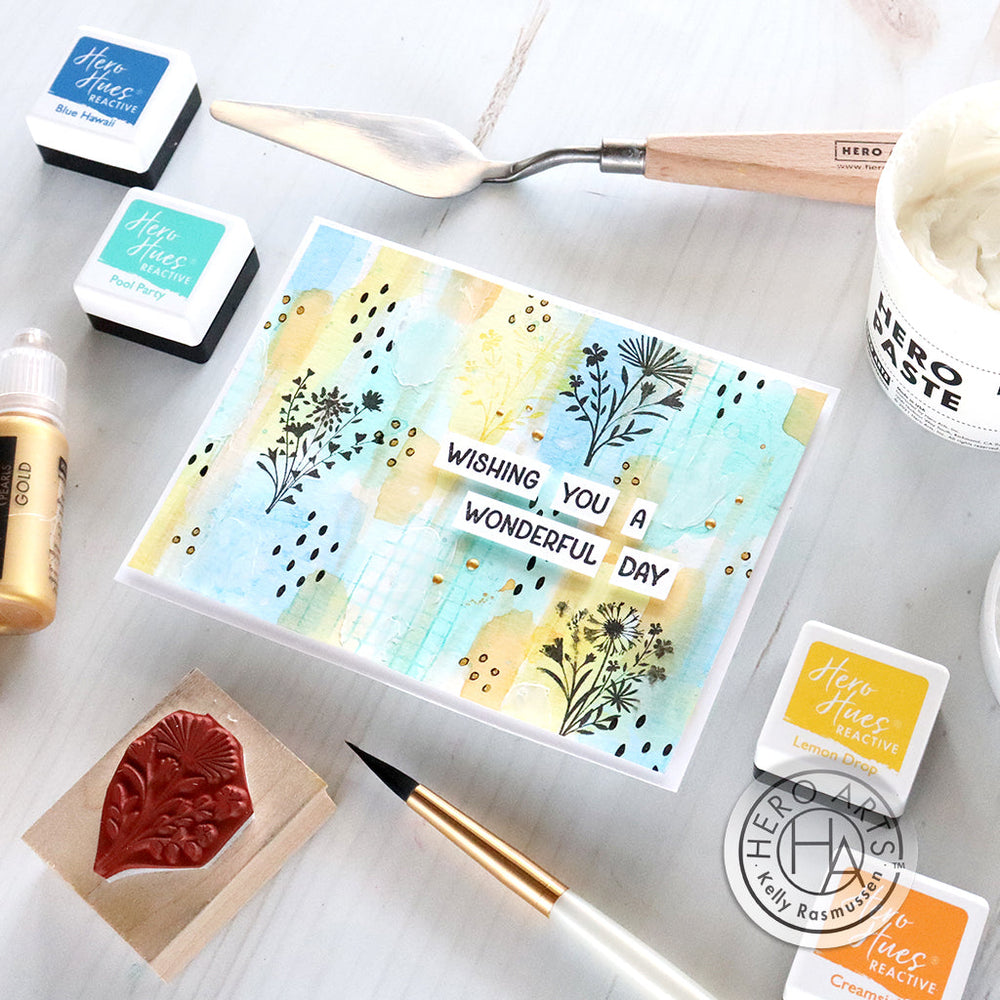 Three Floral Imprints - Rubber Stamp