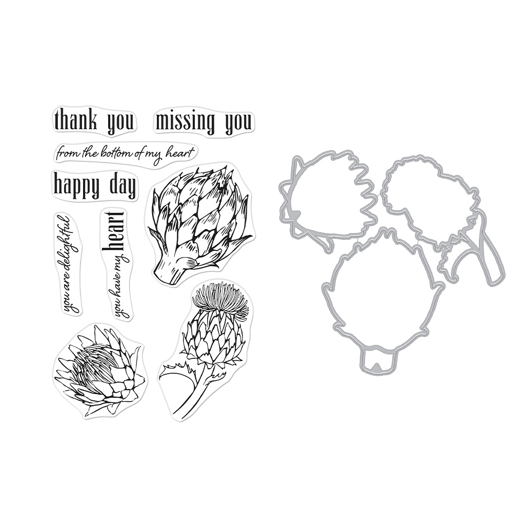 Artichoke Blooms Bundle - Clear Stamp and Die Set