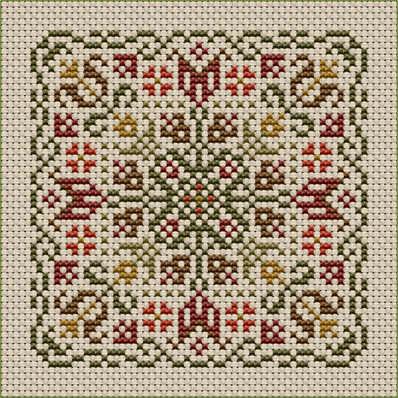 Emily's Garden Square - Cross Stitch Pattern