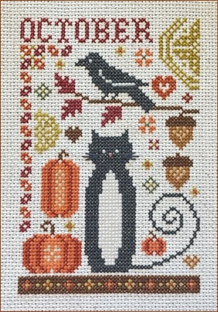 October Cat - Cross Stitch Pattern