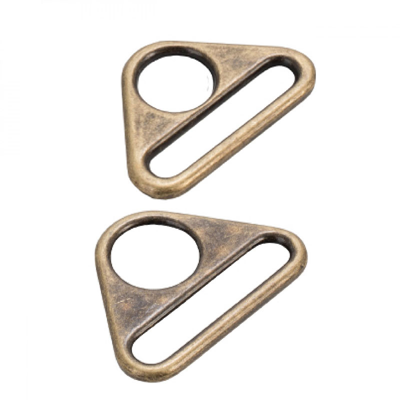 Triangle Ring 1.5" Antique Brass 2ct