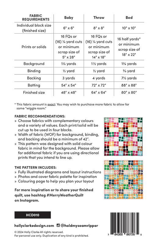 Merry Weather Quilt - Quilt Pattern