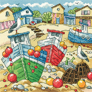 Beach Boats (Evenweave) - Cross Stitch Kit