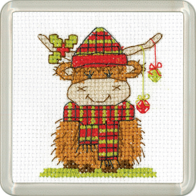 Highland Tartan Coaster - Christmas Cross Stitch Kit