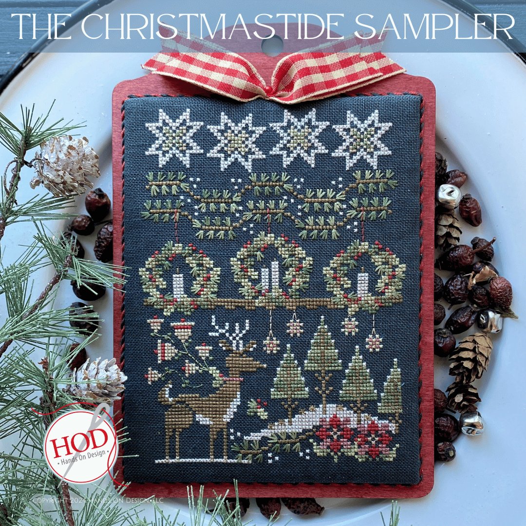 The Christmastide Sampler - Christmas Cross Stitch Pattern, zoomed in. Select this picture to zoom back out.