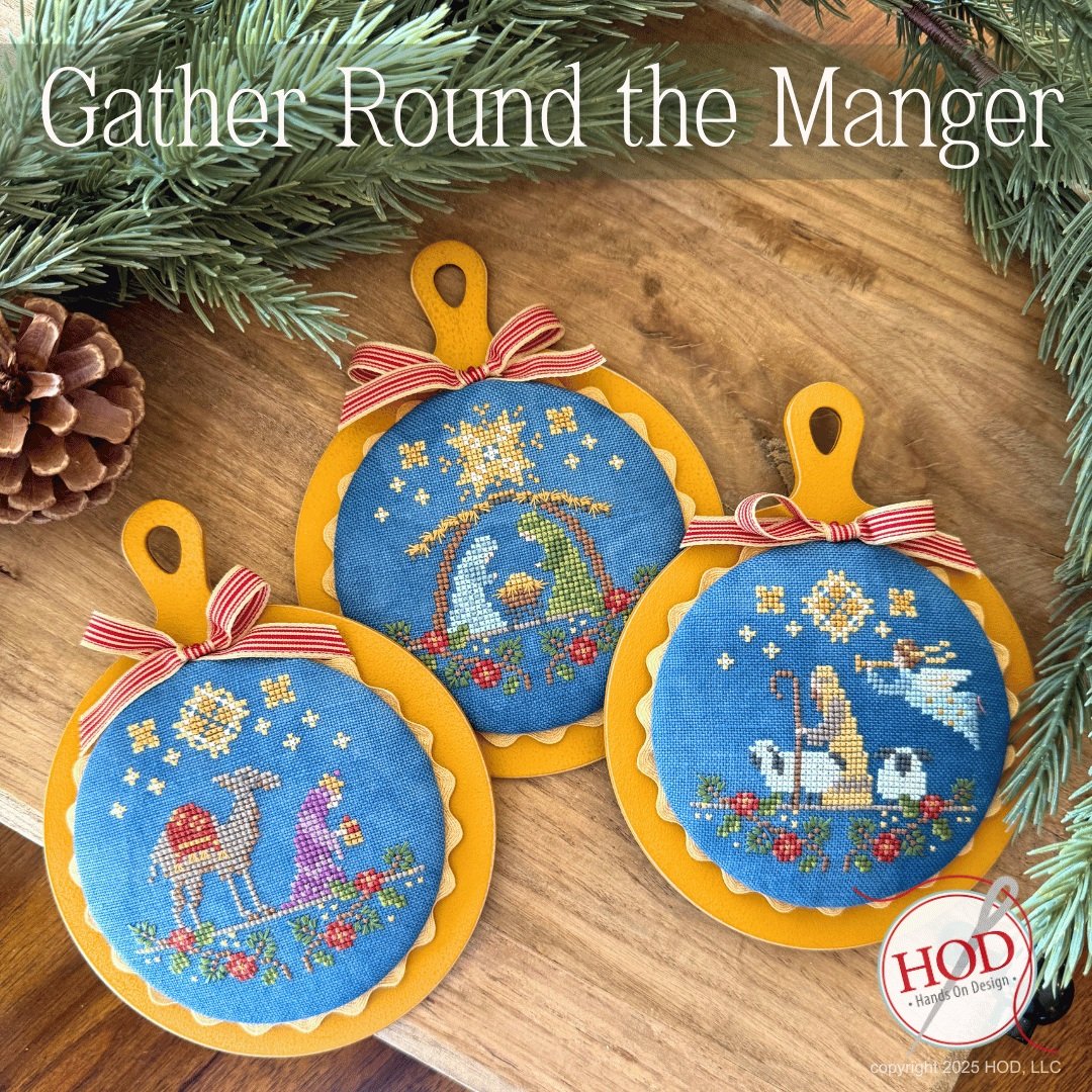 Gather Round the Manger - Christmas Cross Stitch Pattern, zoomed in. Select this picture to zoom back out.