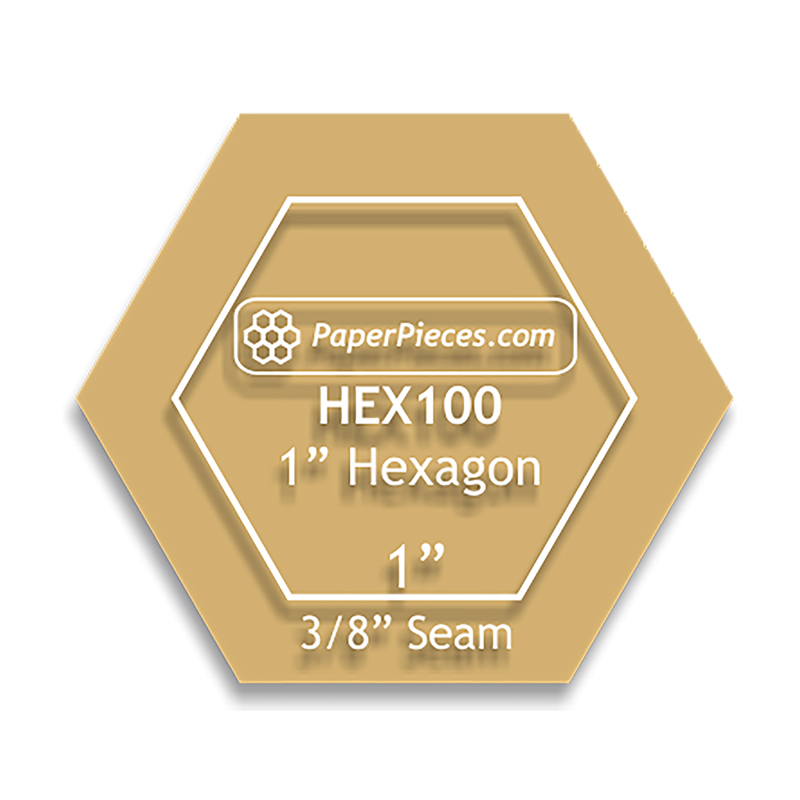 1" Acrylic Hexagon Template for English Paper Piecing