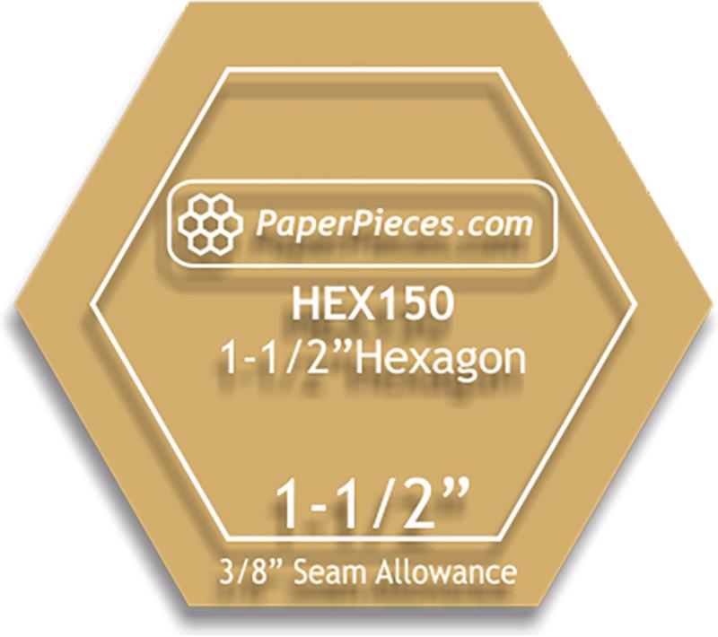 1.5" Acrylic Hexagon Template for English Paper Piecing