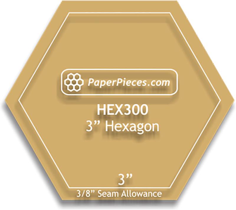 3" Acrylic Hexagon Template for English Paper Piecing