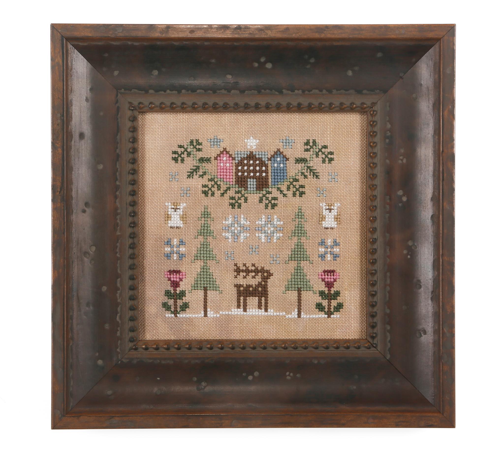 Winter Botanical - Christmas Cross Stitch Pattern, zoomed in. Select this picture to zoom back out.