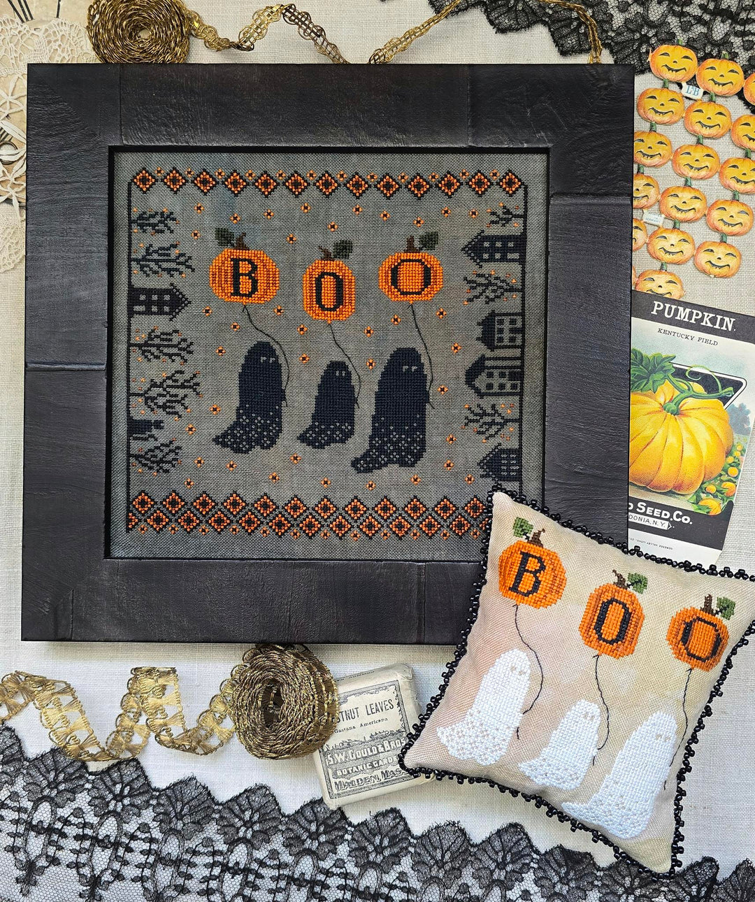 Ghosting To Town - Halloween Cross Stitch Pattern