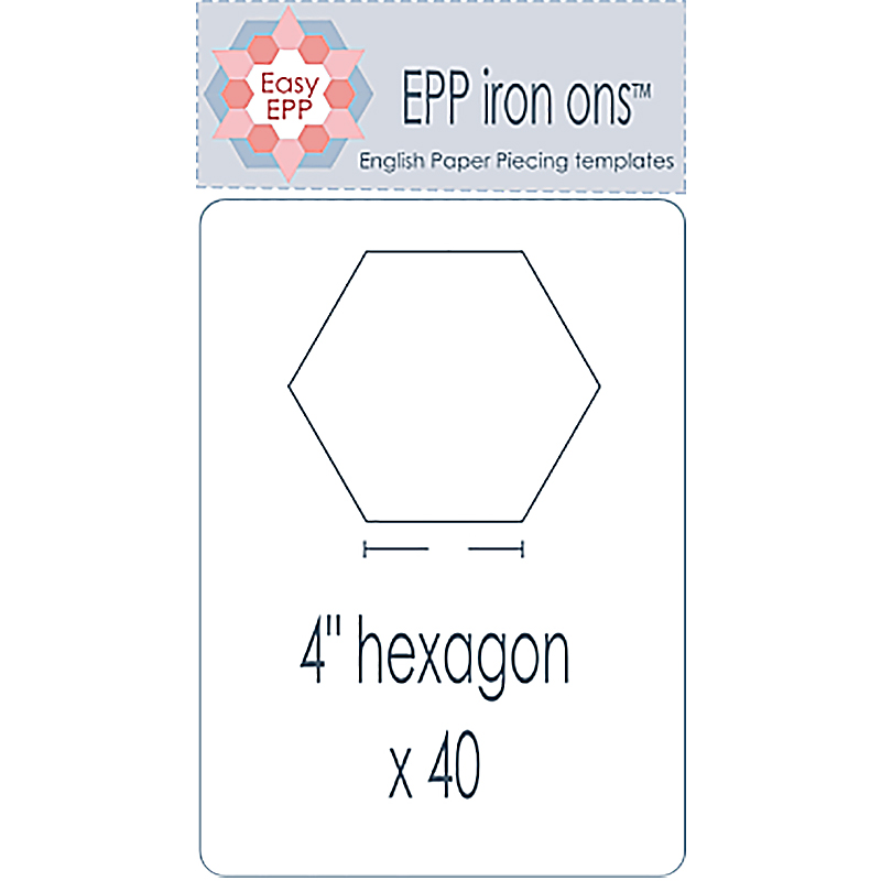 Iron On Hexies 40 ct 4" - English Paper Piecing Template
