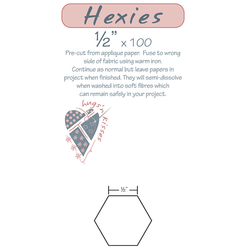 Iron On Hexies 100 ct 1/2" - English Paper Piecing