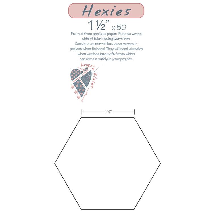 Iron On Hexies 50 ct 1 1/2" - English Paper Piecing 