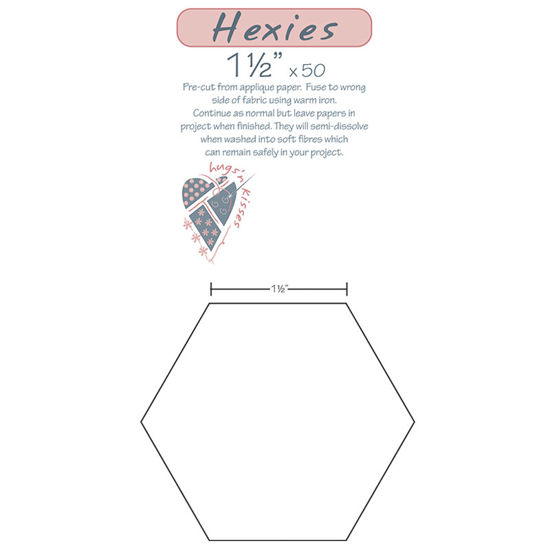 Iron On Hexies 50 ct 1 1/2" - English Paper Piecing 