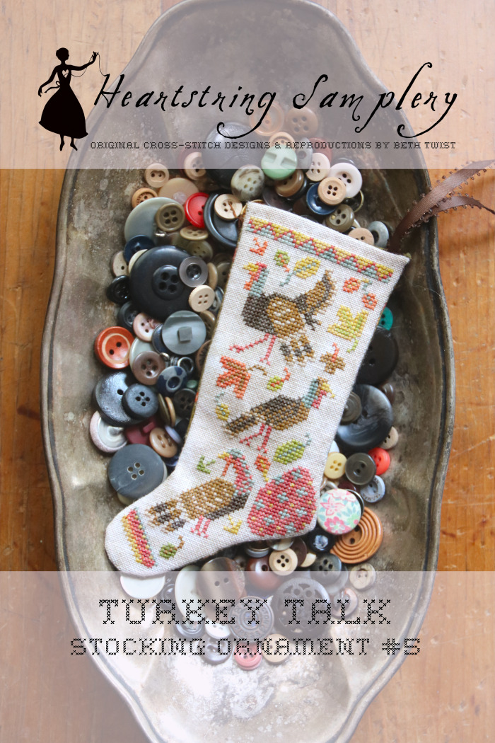 Turkey Talk Stocking Ornament - Cross Stitch Pattern