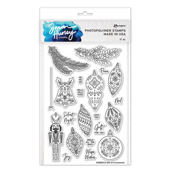 Ranger Folk Art Ornaments - Clear Stamp 