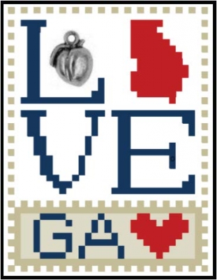 Georgia - Love Bits States - Cross Stitch Pattern