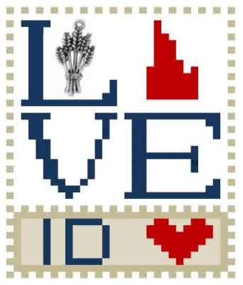 Idaho - Love Bits States - Cross Stitch Pattern