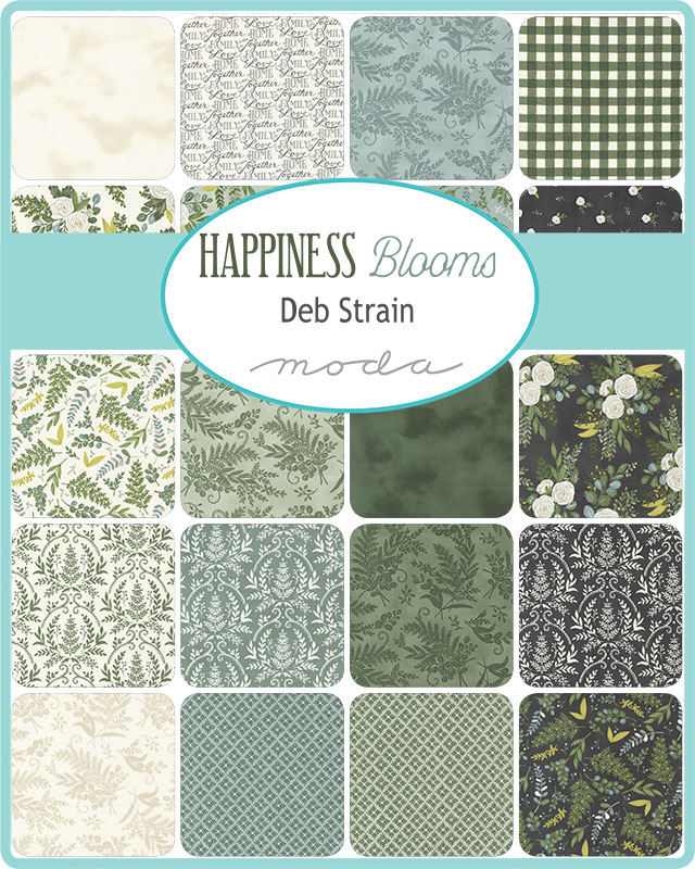 Happiness Blooms Eucalyptus - Monotone Ferns - Quilt Fabric