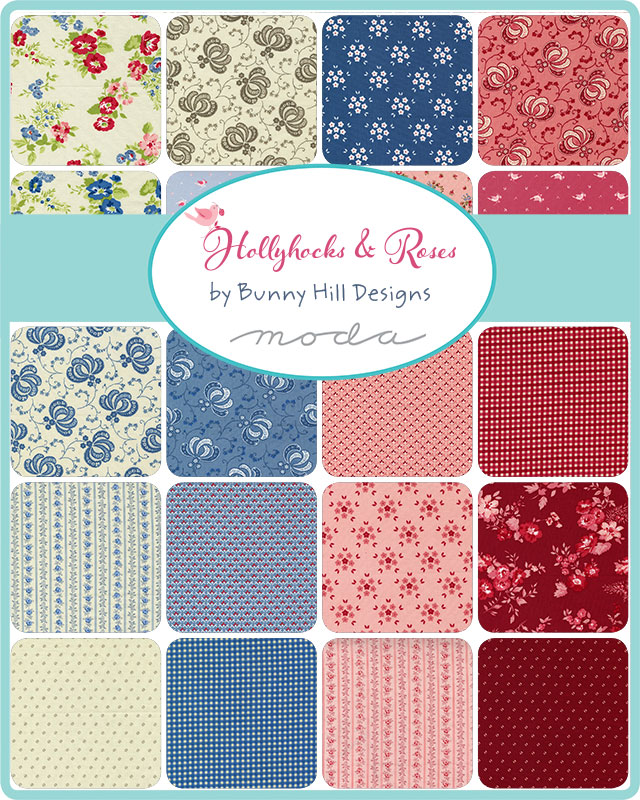 Hollyhocks Roses Hollyhock Pink - Quilt Fabric