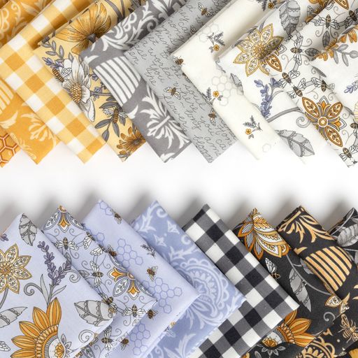 Borders Bees Floral - Milk - Quilt Fabric