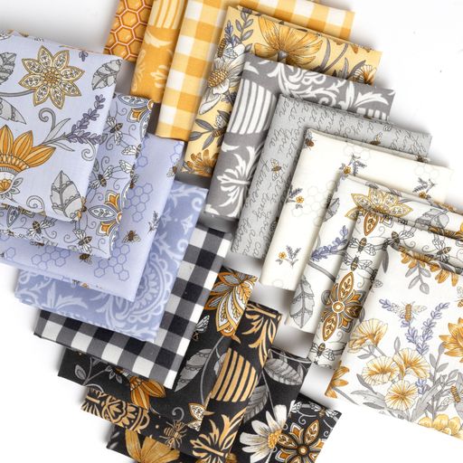 Borders Bees Floral - Milk - Quilt Fabric