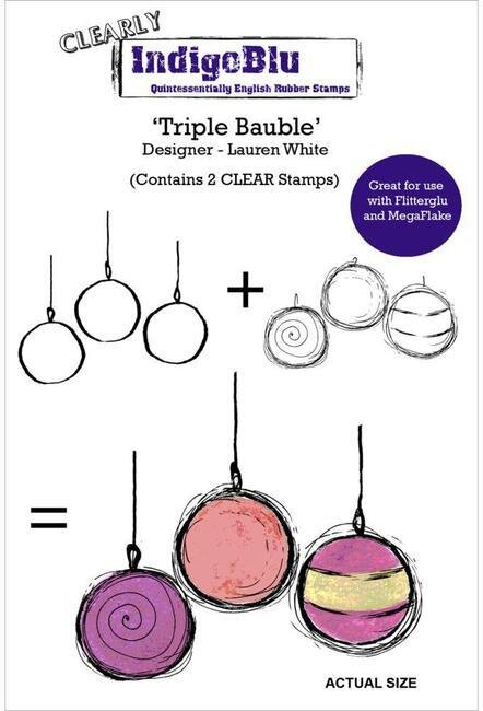 IndigoBlu Triple Bauble - Christmas Clear Stamp