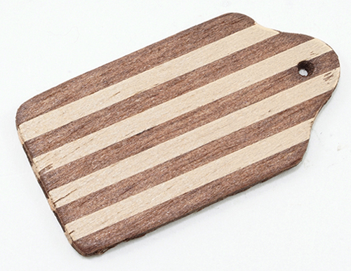 Cutting Board - Dark and Light Wood - Dollhouse Miniature