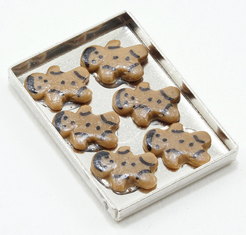 Gingerbread Man Cookies On A Sheet - Dollhouse Miniature